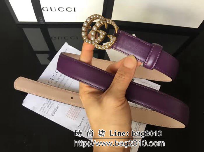 古馳CUCCI 爆款 頂級雙面頭層小牛皮 純銅珍珠扣高端女士皮帶 GHG1110